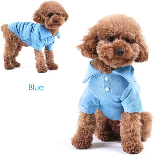 KINGMAS 4 Pieces Dog T-Shirt, Breathable Pet Shirts, Puppy Sweatshirt Dog Clothes Outfit Apparel Coats for Small Medium Dogs Cats (Blue, Green, Red, Orange) - Small - Image 5