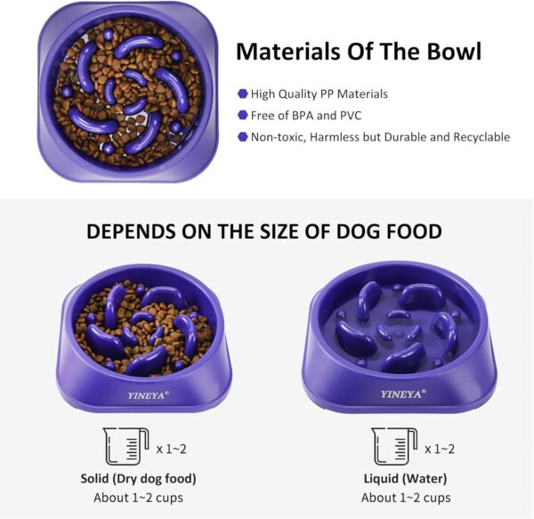 Slow Feeder Dog Bowls Large Breed, Dog Slow Feeder Bowl, Dog Food Bowls Slow Feeder, Dog Bowl Slow Feeder, Dog Bowl That Slow Down Eating(Purple) - Image 6