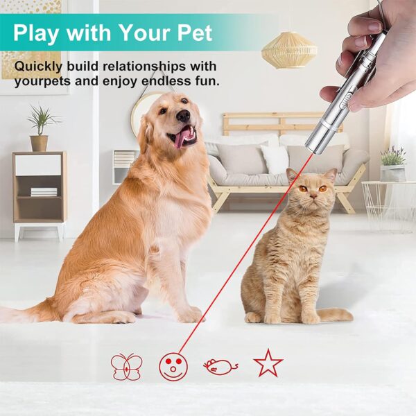 Cowjag Cat Toys, Laser Pointer with 7 Adjustable Patterns, USB Recharge Laser, Long Range and 3 Modes Training Chaser Interactive Toy, Birds Toys, Dog Laser Pen Toy（2Pcs） - Image 7