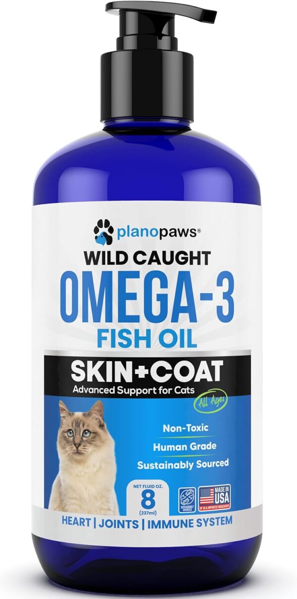 Omega 3 Fish Oil for Cats - Better Than Salmon Oil for Cats - Kitten + Cat Vitamins and Supplements - Cat Health Supplies - Cat Dandruff Treatment - Liquid Fish Oil for Pets - Cat Shedding Products - Image 8