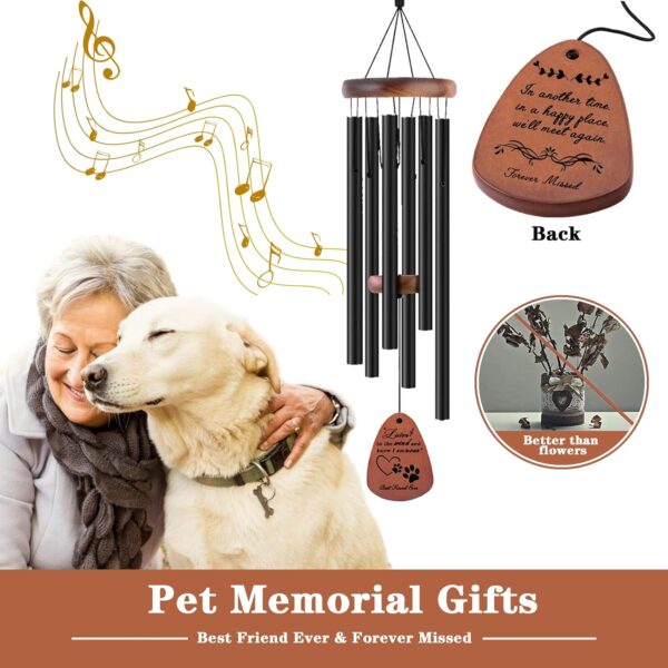 Pet Memorial Gifts, 28" Pet Memorial Wind Chimes, Dog Memorial Gifts, Pet Loss Gifts, Loss of Pet Sympathy Gift, Pet Remembrance Gift in Memory of Dog Cat - Image 2