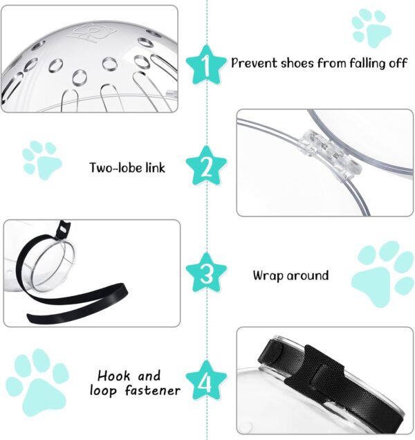 Cat Muzzle for Grooming Cat Adjustable Hood with Cat Paw Covers, Kitten Breathable Anti Bite Muzzles Anti Scratch Boots Silicone Cat Shoes Boots Cat Paw Protector for Cats Bathing Shaving (Medium) - Image 3