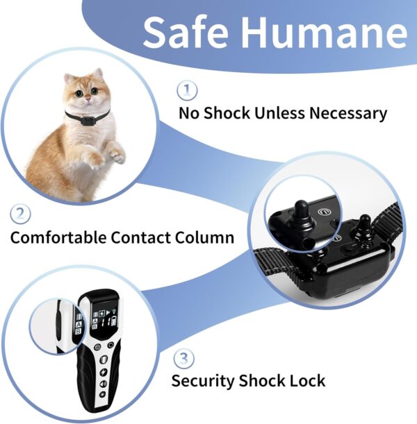 Cat Training Collar, Cat Safe Shock Collar with Shock, Vibration, Sound 3 Modes to Stop Meowing, Rechargeable, Effective for Bad Behavior(5-15lb Cat and Mini Dog) - Image 4