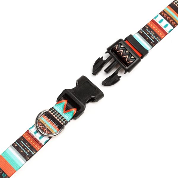 Adjustable Dog Collar - Special Design Patterns, Soft Nylon Comfortable Durable Pet Collar for Small Medium Large Dogs (M, Tribal Green) - Image 6