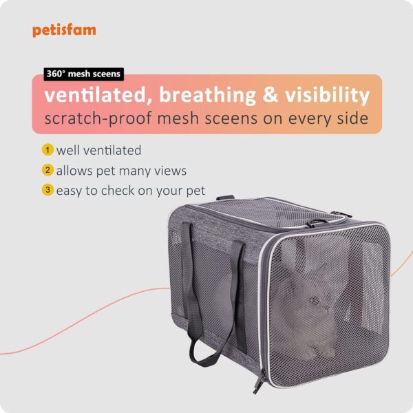 petisfam Easy Load Soft Pet Carrier for Large and Medium Cats. Sturdy, Well-Ventilated, Collapsible for Easy Storage, Easy Vet Visits - Image 6