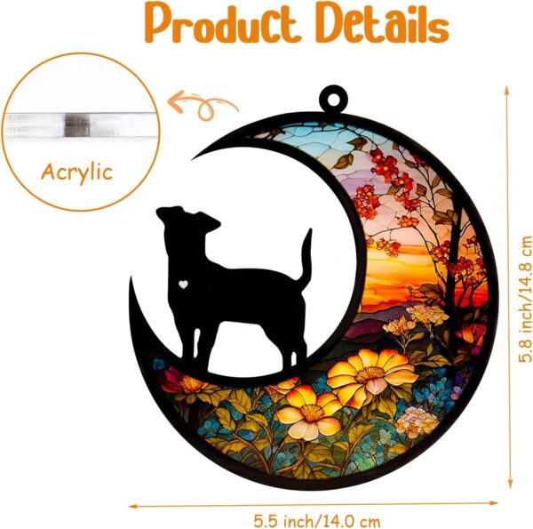 Dog Memorial Suncatcher,Pet Sympathy Gifts,Dog Memorial Gift for Loss of Dog,Personalized Dog Ornaments with Name Date for Pet Lovers - Image 4