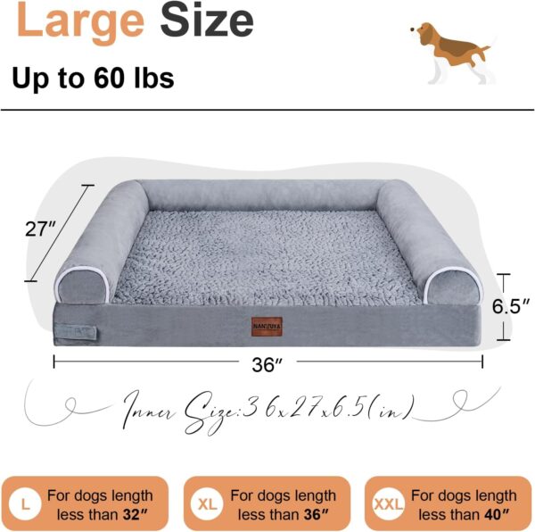 Large Dog Bed Orthopedic Washable: Beds Bolster XL Bed Large Big Dogs Memory Foam Couch Sofa Waterproof with Removable Cover - Image 6