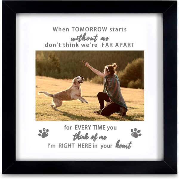 KCRasan Memorial Picture Frame for Pet Loss Gift - Remembrance Frame for Dog or Cat with Sympathy Tribute Keepsake(9x9 frame)