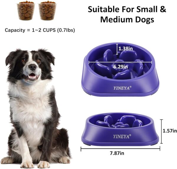 Slow Feeder Dog Bowls Large Breed, Dog Slow Feeder Bowl, Dog Food Bowls Slow Feeder, Dog Bowl Slow Feeder, Dog Bowl That Slow Down Eating(Purple) - Image 5