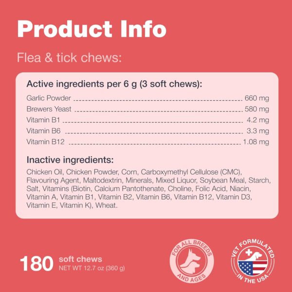 Flea and Tick Prevention for Dogs Chewables - Dog Flea Treatment Chews - Flea and Tick Chewables for Dogs - Dog Flea & Tick Control Soft Treats - Natural Prevention - Dog Immune Support Supplement - Image 7