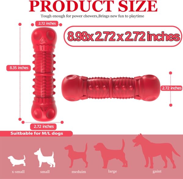 Dog Squeaky Toys for Aggressive Chewers, Durable Dog Chew Toys for Large Medium Breed Dog, Dog Toys, Tough Durable Dogs Toys with Natural Rubber (A Red, for Larege Dogs) - Image 6