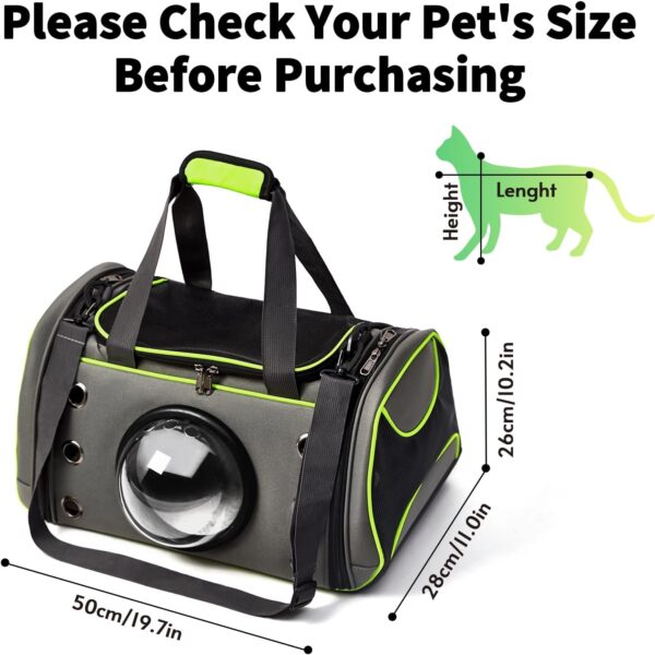 Cat Carrier Soft-Sided, Pet Carrier with Bubble Window, Removable Pad and Adjustable Shoulder Strap, Cat Carrier Bag Ideal for Cats and Small Dogs - Image 7