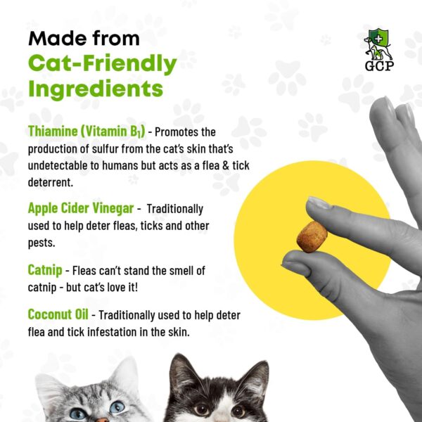 Guardian's Choice Flea and Tick for Cats Chewable Pills - No Harsh Chemicals - 100 Chicken Flavored Treats Pets Brand - Tasty Chews Cats Love - Flea Pills for Cats - Image 4