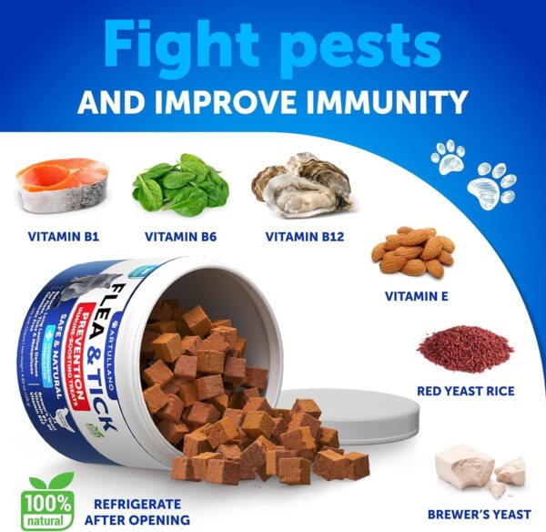 Flea Treatment for Cats - Flea and Tick Prevention for Cats Chewables - Natural Flea and Tick Supplement for Cats - Oral Flea Pills for Cats - All Breeds and Ages - Made in USA - Image 5