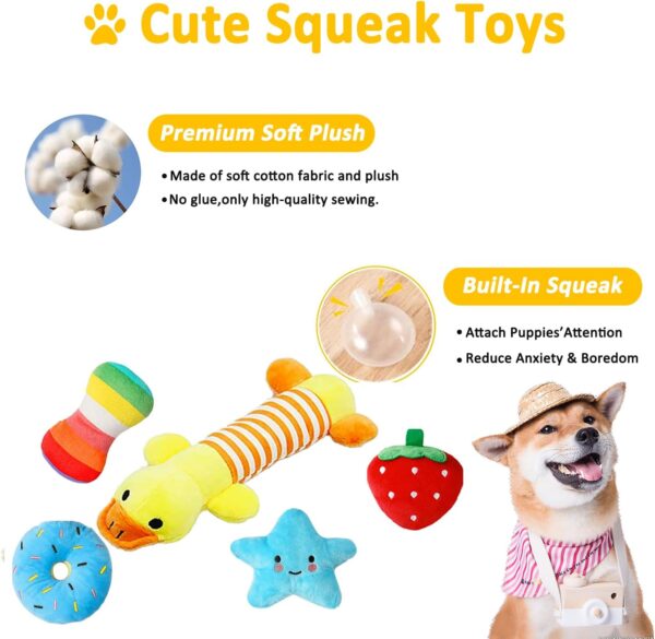 Dog Puppy Toys 23 Pack, Puppy Chew Toys for Fun and Teeth Cleaning, Dog Squeak Toys,Treat Dispenser Ball, Tug of War Toys, Puppy Teething Toys, Dog Rope Toys Pack for Medium to Small Dogs - Image 4