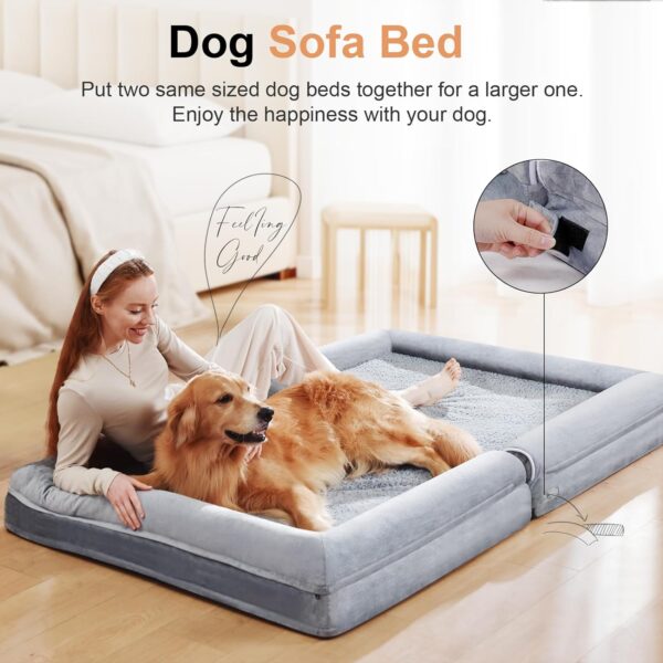 Large Dog Bed Orthopedic Washable: Beds Bolster XL Bed Large Big Dogs Memory Foam Couch Sofa Waterproof with Removable Cover - Image 3