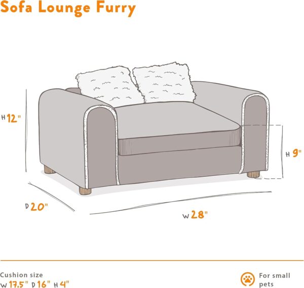 Moots Furry Pet Sofa Lounge, Charcoal, Medium - Image 4