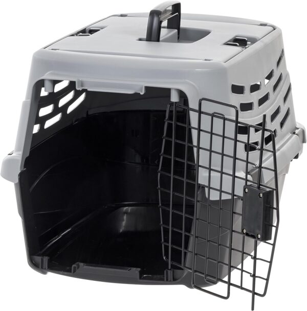 IRIS USA 23" Small Pet Travel Carrier with Front and Top Access, 2-Door Top Load, Hard-Sided Training Crate for 18 Lbs. Pet Cat Small-Sized Dog with Left or Right Opening Top Door, Black/Gray - Image 10