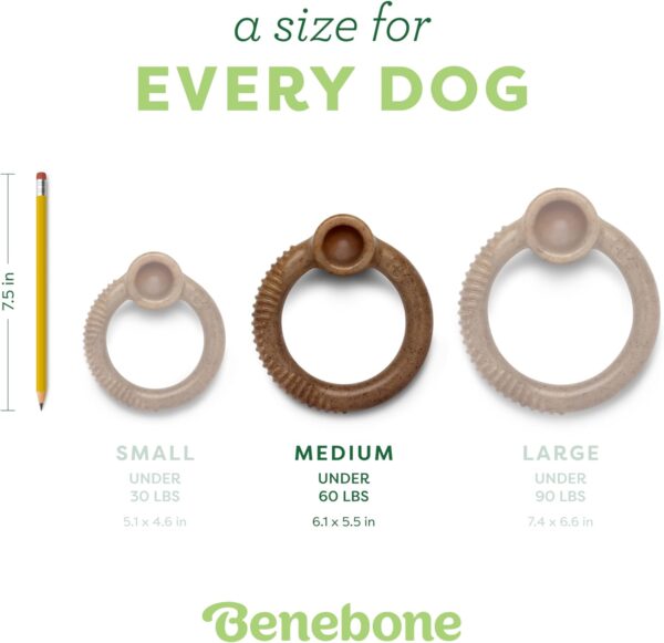 Benebone Ring Durable Dog Chew Toy for Aggressive Chewers, Real Bacon, Made in USA, Medium - Image 4