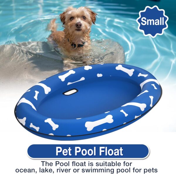 Pet Soft Dog Float Raft - Inflatable Dog Swimming Float for Summer (Small, Blue Bone) - Image 2