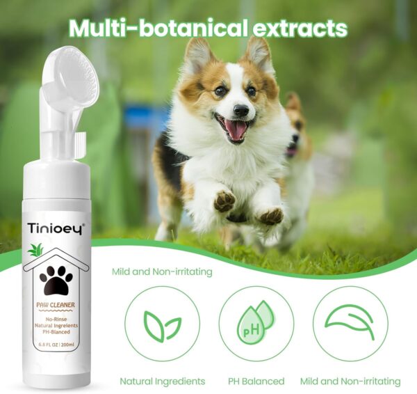 Dog Paw Care Kit | Dog Paw Cleaner for Dogs & Cats (6.8oz) | Dandelion No Rinse Clean Paws Foaming Cleanser | Pet Paw Cleaner Foot Washer w/Natural Lick Safe Dog Paw Pad Blam Stick(2.4 oz) - Image 5