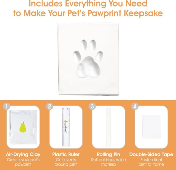 Pearhead Pet Paw Print Photo Frame With Clay Imprint Kit - Pawprint Making Kit and Photo Display for Cats and Dogs, No-Mess Pawprint Memorial, Perfect Home Decor and Gift for Pet Lovers, Espresso - Image 5