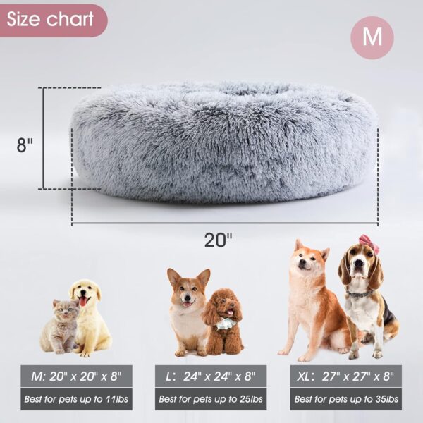 WESTERN HOME WH Calming Dog & Cat Bed, Anti-Anxiety Donut Cuddler Warming Cozy Soft Round Bed, Fluffy Faux Fur Plush Cushion Bed for Small Medium Dogs and Cats (20"/24"/27"/30") - Image 4