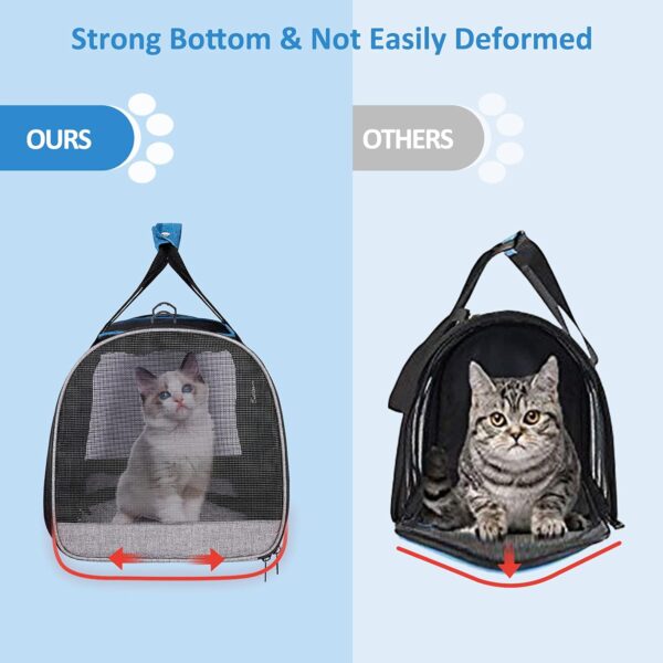 BurgeonNest Cat Carrier for Large Cats 20 lbs,Medium Cats Under 25 lbs,2 Cats and Small Dogs with Unique Side Bag,Top Load Pet Carrier Soft-Sided Escape Proof with 4 Ventilated Windows - Image 5