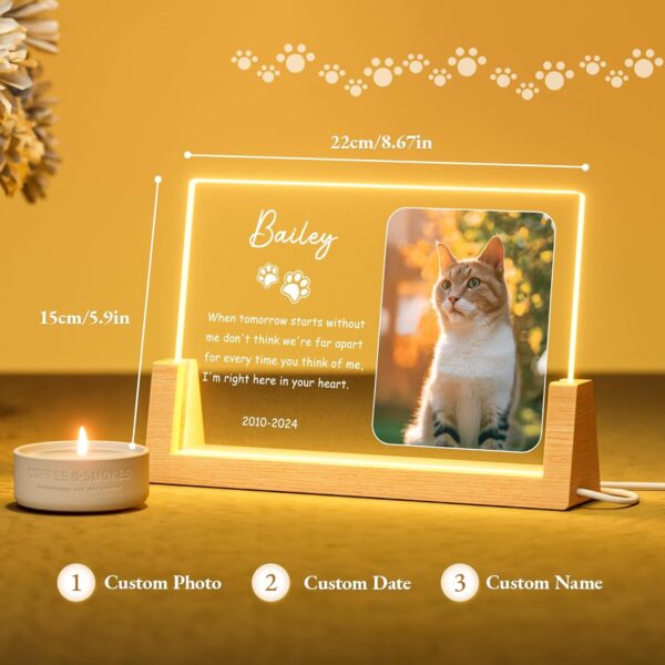 Bemaystar Personalized Pet Memorial Gifts - in Memory of Dog Night Lights, Custom Dog Memorial Gifts for Loss of Dog, Pet Loss Gifts, Memorial Plaques for Dogs, Pet Horizontal Memorial Gifts - Image 5