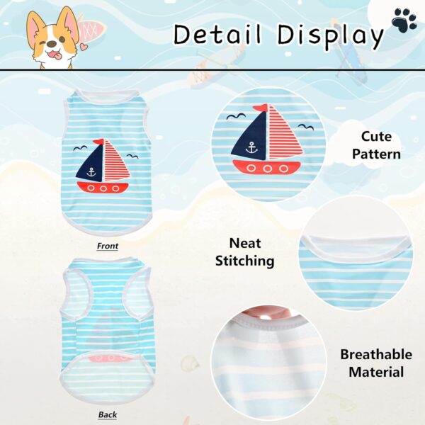 4Pcs Dog Cat Shirts Dog Polka Dot Vest Dog Stripe Sleeveless T-Shirt Pet Soft Vest Breathable Clothes for Small Medium Dog Puppy Kitten Cat S - Image 3