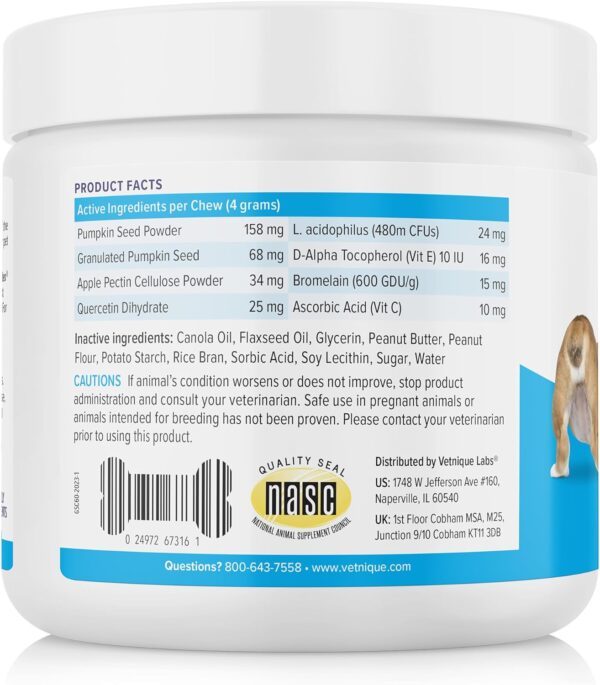 Glandex Anal Gland Soft Chew Treats with Pumpkin for Dogs Digestive Enzymes, Probiotics Fiber Supplement for Dogs Boot The Scoot (Peanut Butter Chews, 60ct) - Image 2