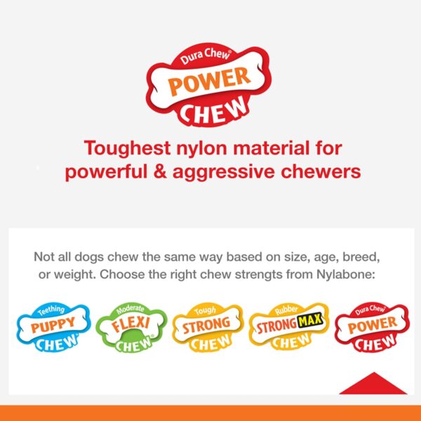 Nylabone Power Chew Toys Variety Triple Pack - Dog Toys for Aggressive Chewers - Indestructible Dog Bones for Small Dogs - Chicken, Bacon & Peanut Buter Flavors, Small/Regular (3 Count) - Image 5