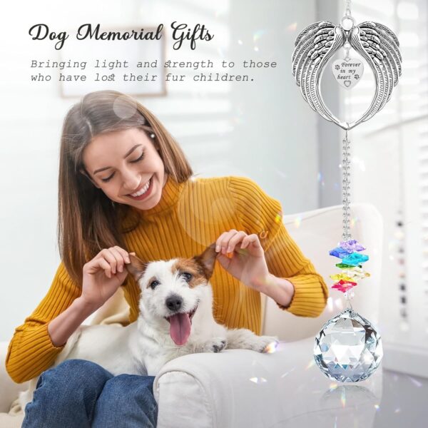 Dog Memorial Gifts for Loss of Dog - Pet Loss Sympathy Gift with Clear Crystal Ball Rainbow Maker Suncatcher, Pet Loss Gifts, Dog Bereavement Gifts, in Memory of Cat Memorial Gifts - Image 2