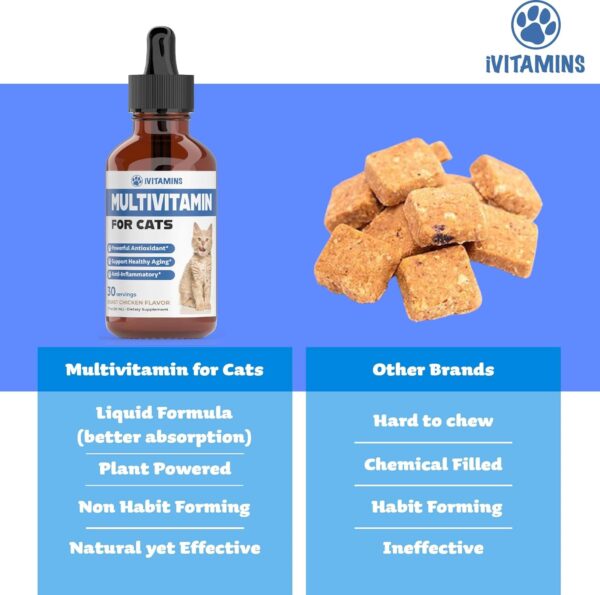 Cat Multivitamin - Supports Immune Health, Skin, Coat, Heart Health & More - Cat Vitamins - Cat Supplements & Vitamins - Cat Vitamins for Indoor Cats - Kitten Vitamins - Cat Immune Support - 1 oz - Image 4