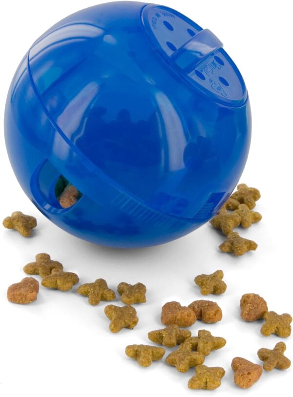 PetSafe SlimCat Meal-Dispensing Cat Toy, Great for Food or Treats, Blue, for All Breed Sizes, Color