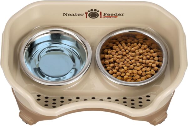 Neater Feeder - Express Model - Mess-Proof Dog Bowls (Small, Cappuccino) – Made in USA – Elevated, No Spill, Non-Tip, Non-Slip, Raised Stainless Steel Food & Water Pet Bowls - Image 8