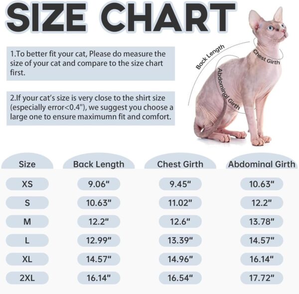 Bonaweite Sphynx Cat Clothes, Dinosaur Design Cat Shirts for Cats Only, Hairless Cat Sweater, Breathable Cat Daily Wear Clothes for Devon Rex Cats Summer, Kitten Costume T-Shirts with Sleeves for Cats - Image 6