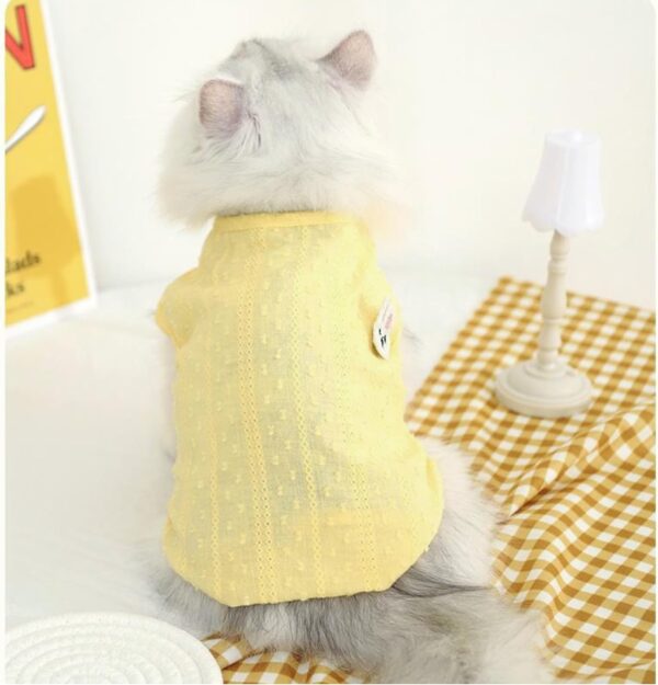 Cute Cat Apparel Breathable Adorable Kitten T-Shirt No Sleeves Relief All Season Cats Clothes for Cats Only Female Cat Clothes for Kitten (Medium, Yellow) - Image 7