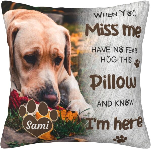 Personalized Pet Memorial Throw Pillow with Photo, Dog Memrial Gifts for Loss of Dog, Pet Memories Gifts for Dogs Dog Memorial Pillow Pet Loss Sympathy Gift Dog Bereavement Gifts