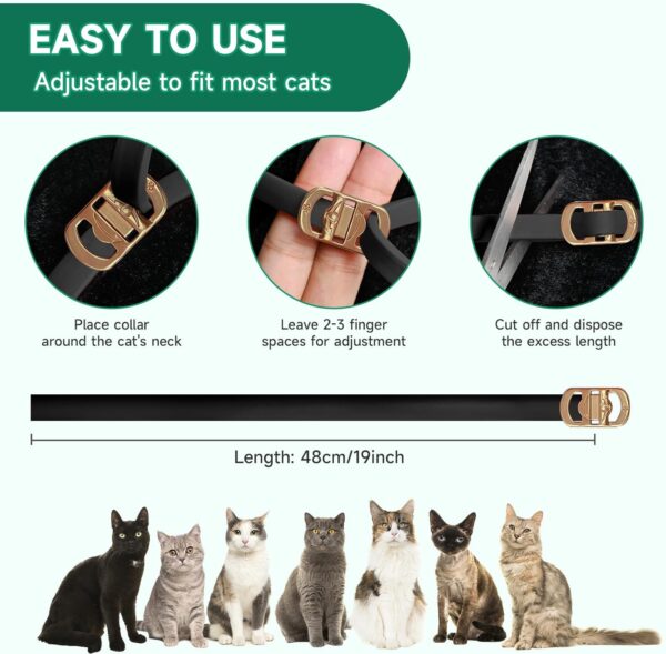 4 Pack Flea Collar for Cats, Cat Flea and Tick Treatment, 8 Months Protection Flea and Tick Prevention for Cats, Waterproof Cat Flea Collar, Adjustable Cat Flea and Tick Collar for Cats Kittens, Black - Image 6