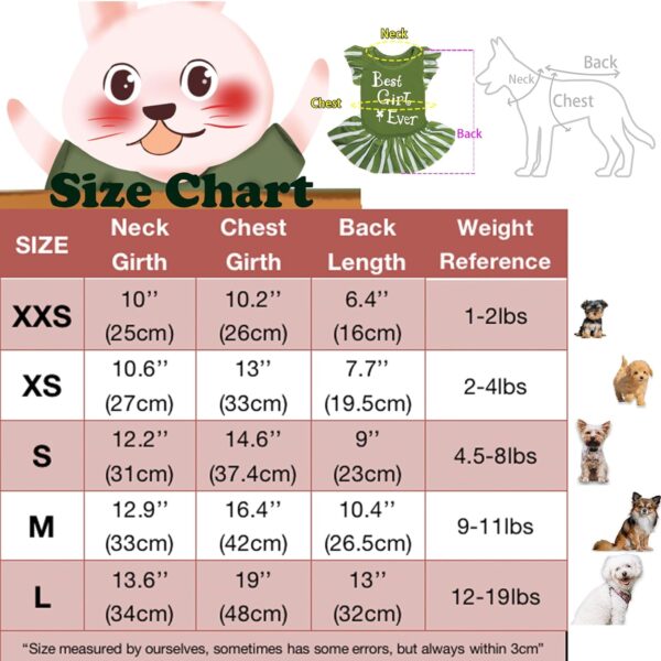 XPUDAC 4 Pieces Dog Dress Girl Dog Clothes for Small Dogs Girl Flower Dog Dresses for Small Dogs Apparel Colorful Small Dog Clothes Female (X-Small, 4 Flower) - Image 5