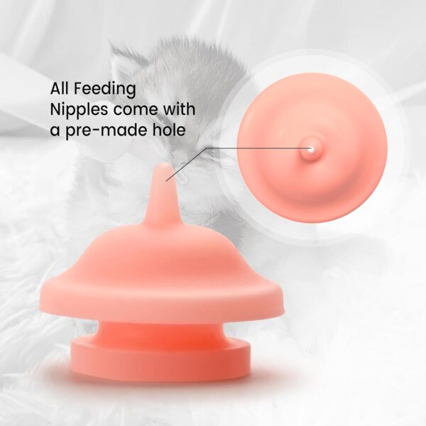 5 Pack Mini SE Feeding Nursing Nipple with 1cc and 3cc Syringe, New Upgrade with Smaller Pre-Made Hole Feeding Nipple for Kittens, Puppies, Bunnies, Squirrels - Image 4