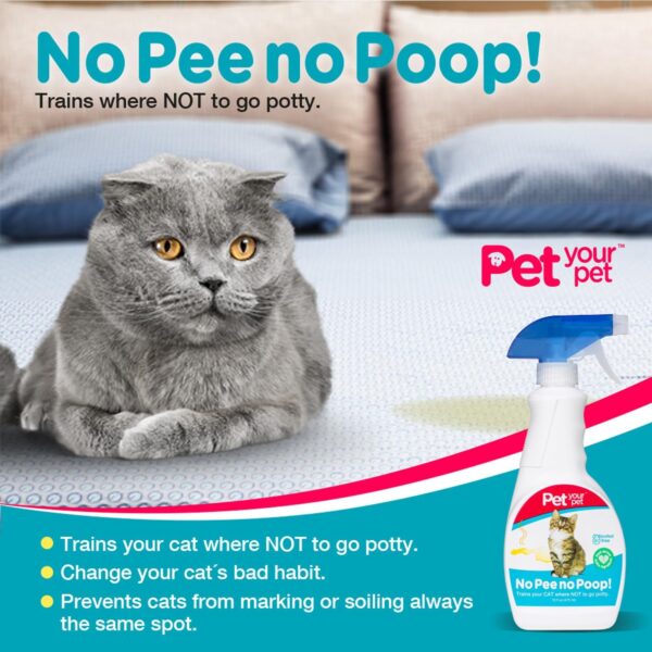 No Pee No Poop Cat Potty Training Spray, 16 Fl Oz – Non-Toxic Cat Spray Deterrent for Urine/Marking/Pooping – Natural Cat Pee Deterrent Spray – Indoor/Outdoor Keep Off Cat Spray - Image 8