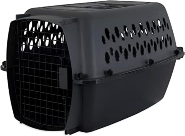 Petmate Pet Porter Dog Kennel 24", Dark Gray & Black, for Pets 15-20lbs, Made in USA