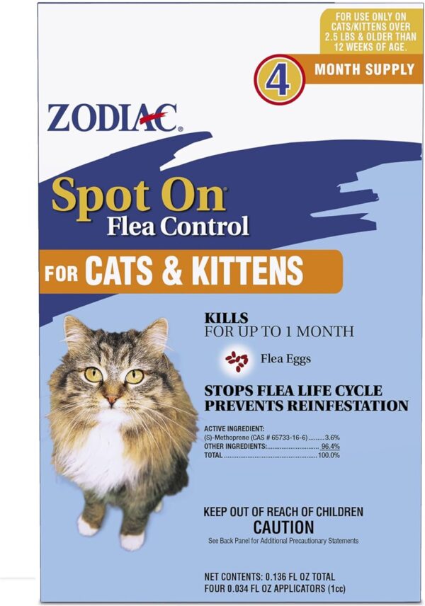 Zodiac Spot On Flea Control for Cats & Kittens 4 Pack