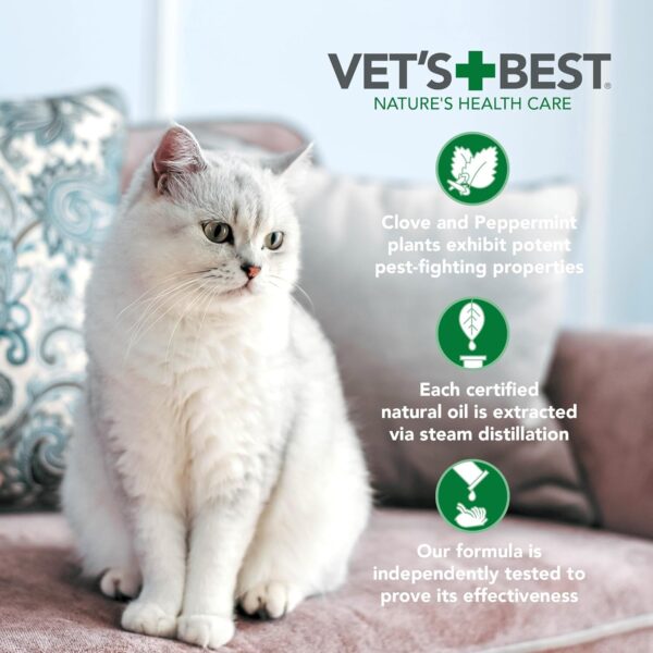 Vet's Best Flea and Tick Home Spray for Cats - Flea Treatment for Cats and Home - Plant-Based Formula - Certified Natural Oils - 32 oz - Image 6