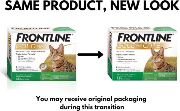 FRONTLINE® Gold for Cats Flea & Tick Treatment (Cats over 1.5 lbs.) 6 Doses - Image 2