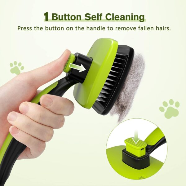 Pecute Self-Cleaning Slicker Brush for Dogs, Cats, Lightweight Dog Brush for Shedding Massaging Grooming, Cat Brush Gently Removes Loose Fur Undercoat for Small Dogs Cats Rabbits of All Hair Types - Image 3