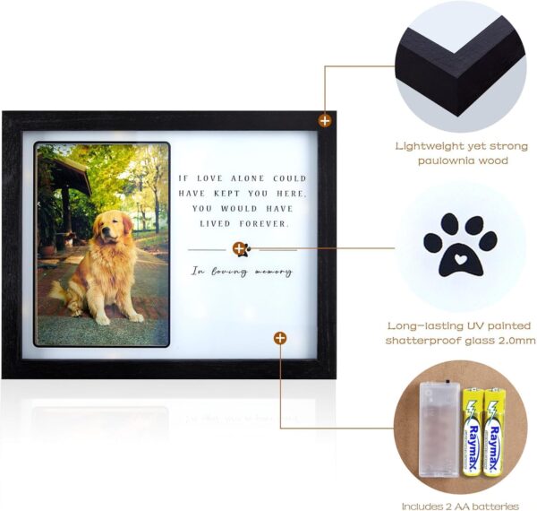 Pet Memorial Gift Memorial Picture Frame for Loss of Dog or Cat Black - Image 2