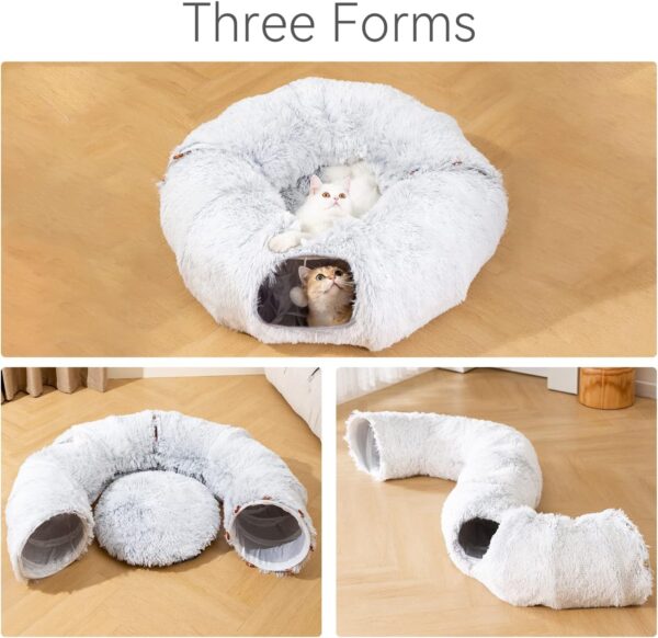 Plush Cat Tunnel with Cat Bed for Indoor Cats,Multifunctional Cat Toys for Small Medium Large Cat. - Image 2